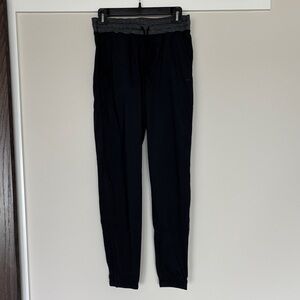 Women’s Black Jogger Pants with Gray Waistband